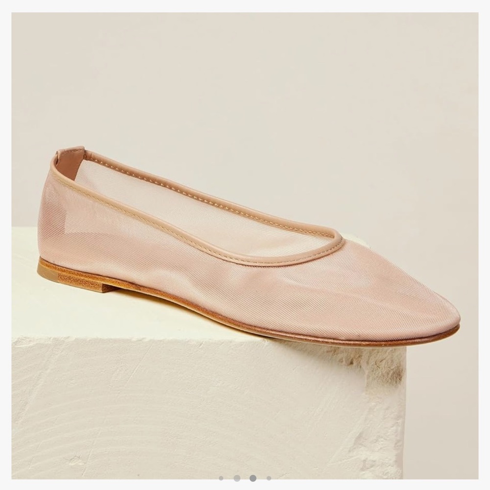 nude mesh flats